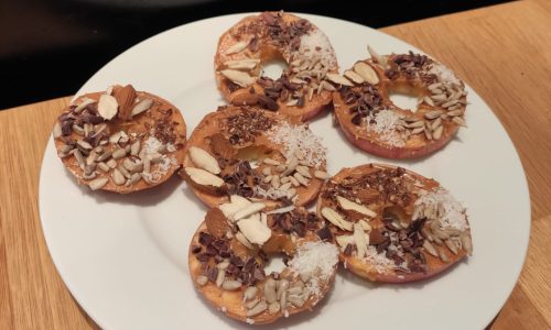 Aros de manzana merienda saludable para emprendedoras